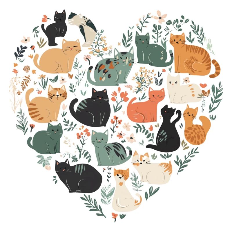 Cat heart for cat lovers