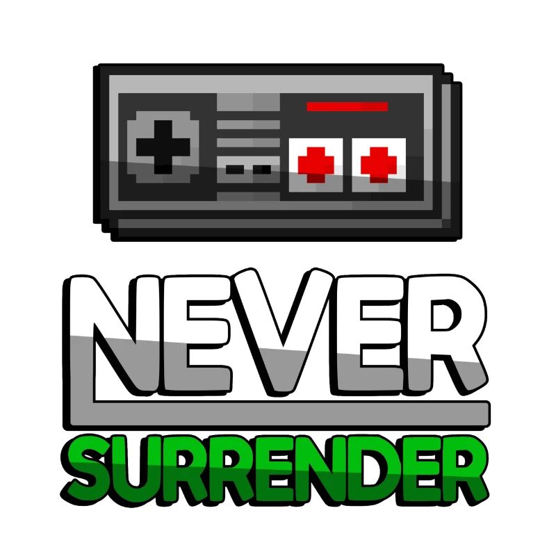 NEVER SURRENDER (Grün) + NES Controller - Gaming