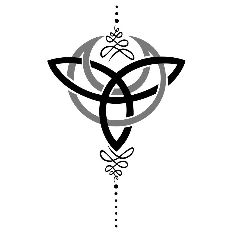 Celtic moon, crescent moon with Trinity symbol.