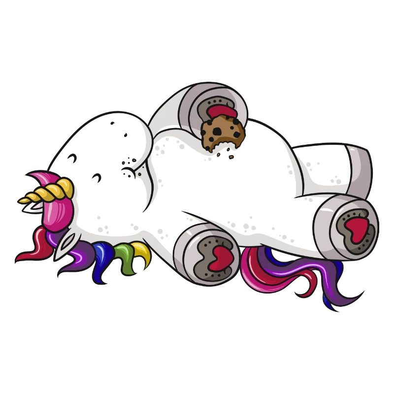 Mampfendes Comic Einhorn Regenbogen