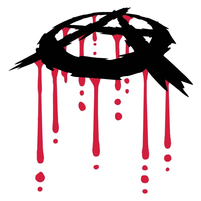 symbole d'anarchie goutte de sang