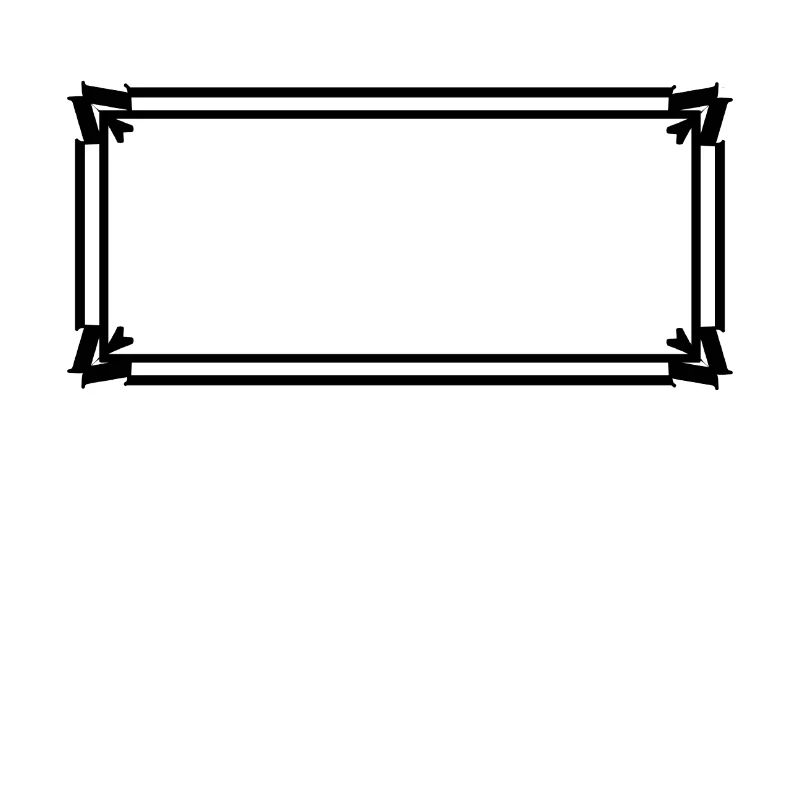 Rectangular frame with ornaments