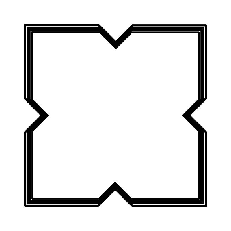 Abstract shape frame decoration black