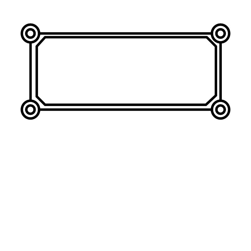 Rectangle with circles frame in black
