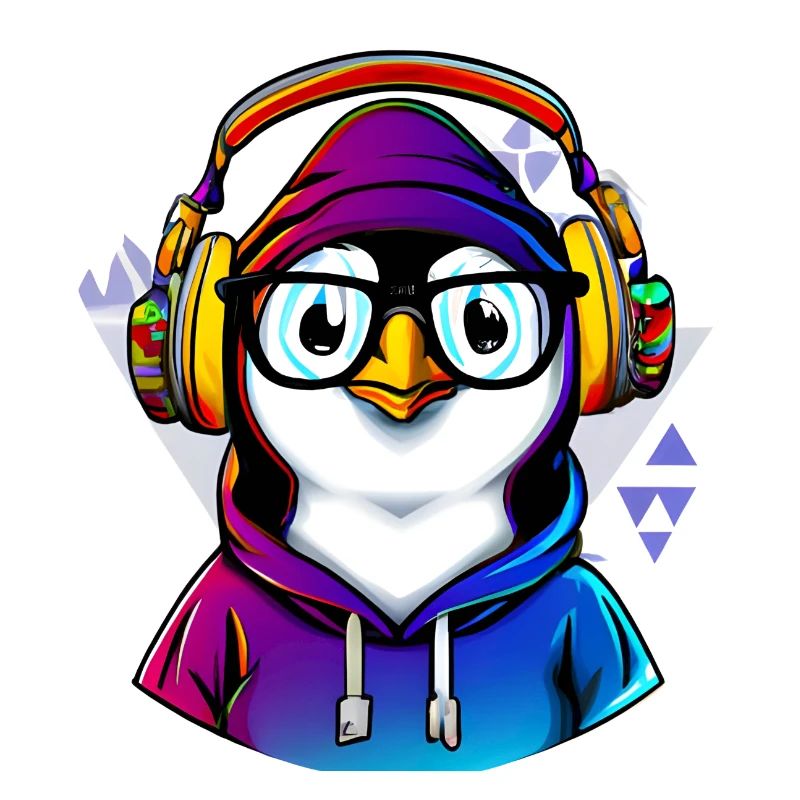 Nerd Pinguin mit Pullover