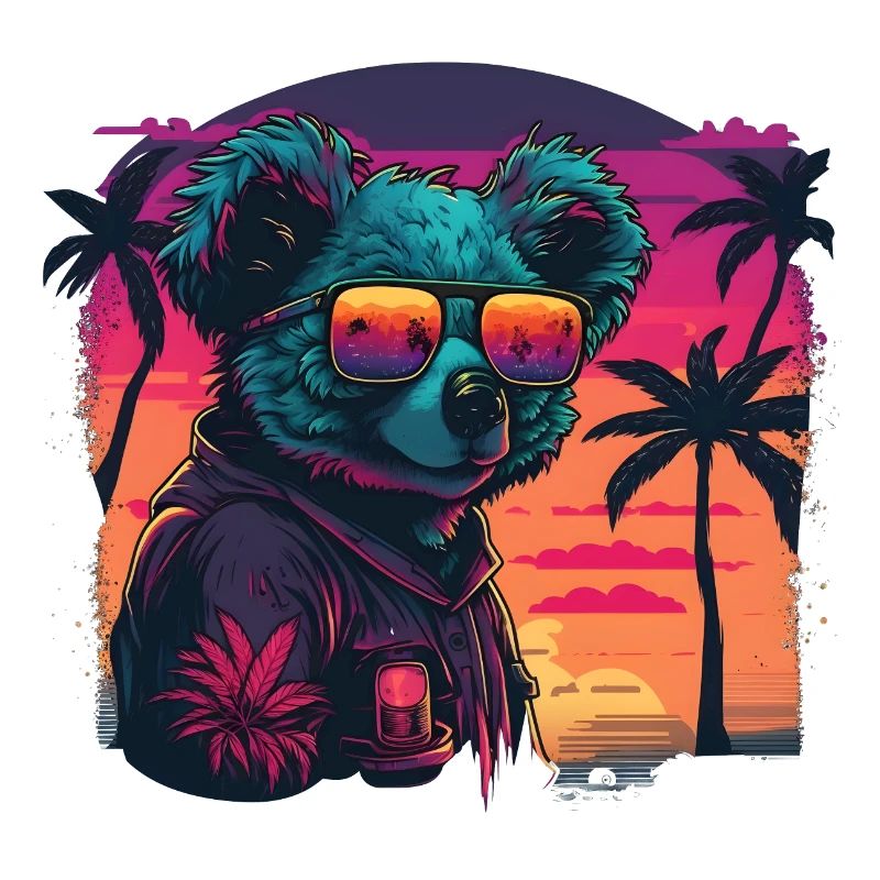 Synthwave Koala Sunset