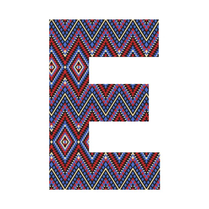 Monogram Letter E- boho colorful design