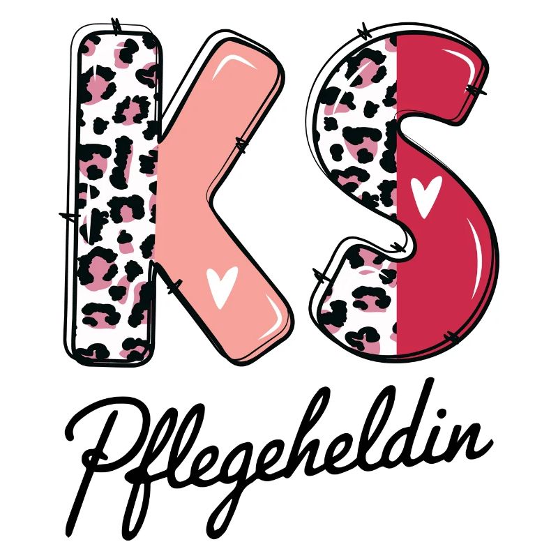 KS Pflegeheldin Herz Leopardmuster