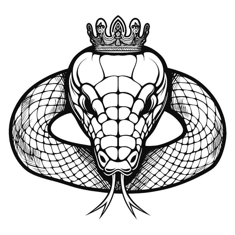 Crowned Black & White Serpent