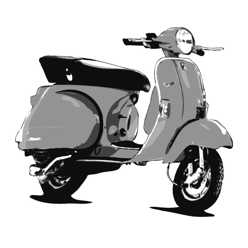 Oldtimer Roller Comic-Style (sw)