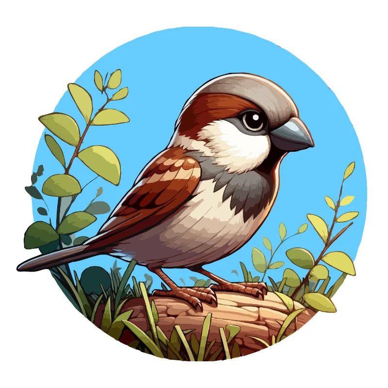 Sparrow on a branch