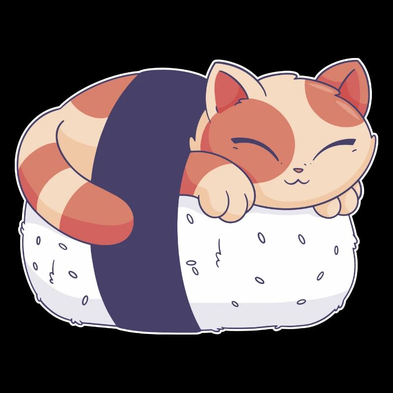 HQshirts Sushi Katze Niedlich