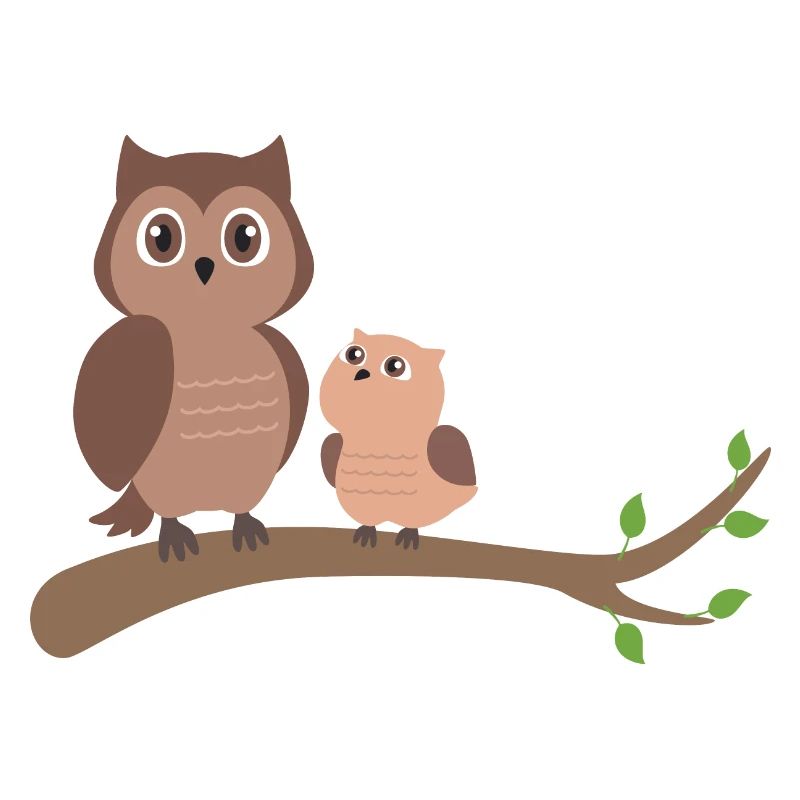 Eule Mutter mit Kind