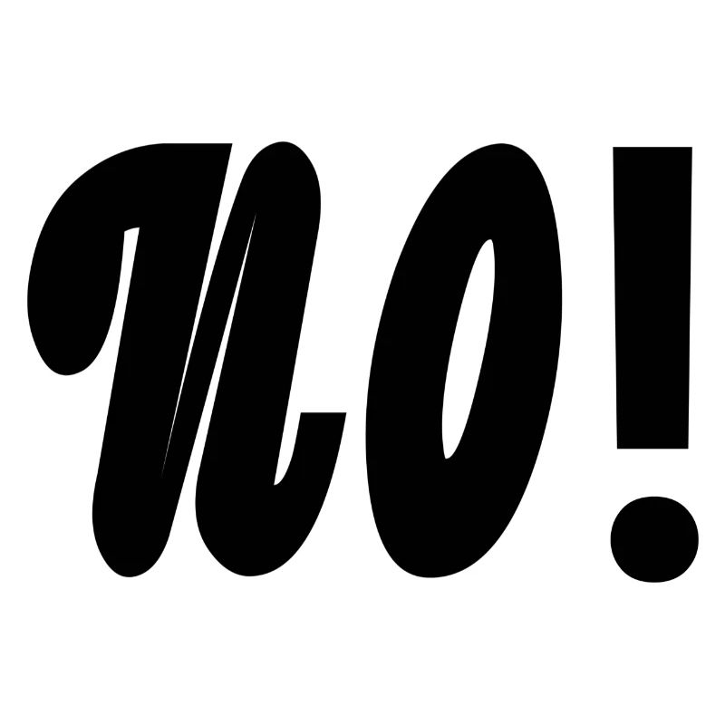 Text No in schwarz