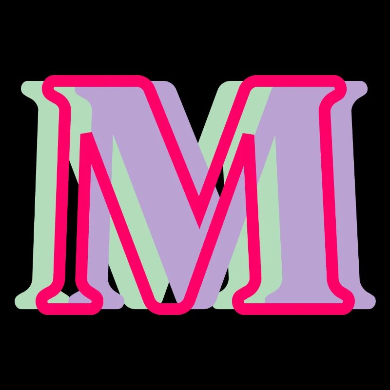 Multicolored letter m