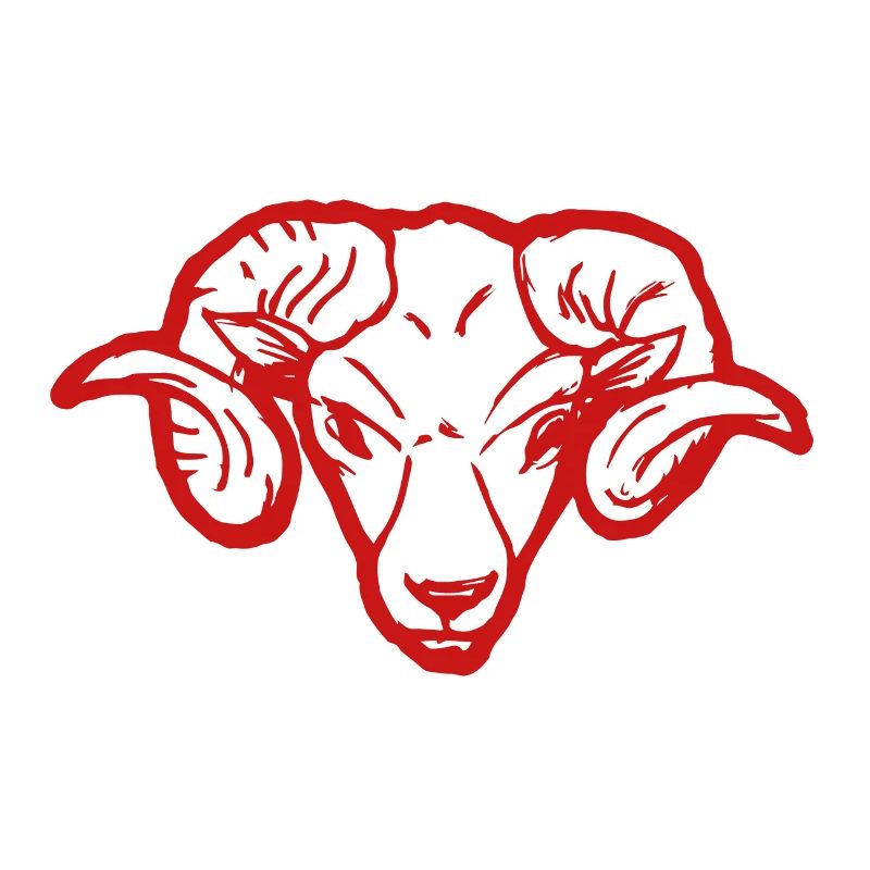 Roter Widderkopf Rammbock Geschenkidee Teufel