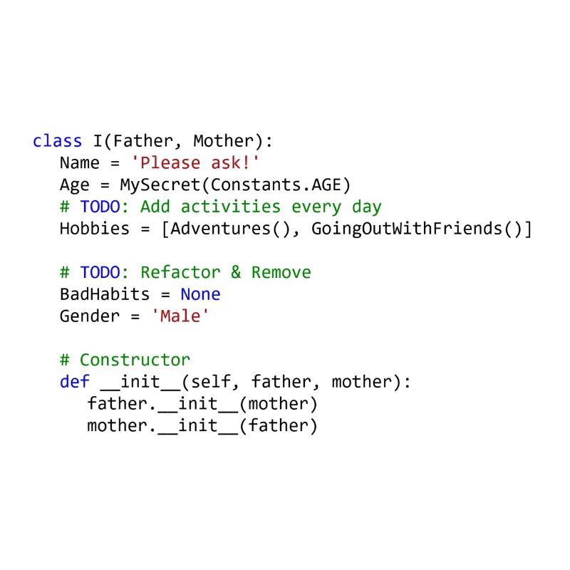 I am a python class
