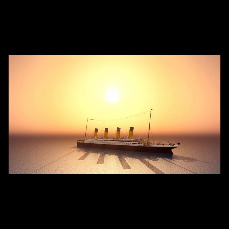 Historisches Passagierschiff Titanic auf hoher See