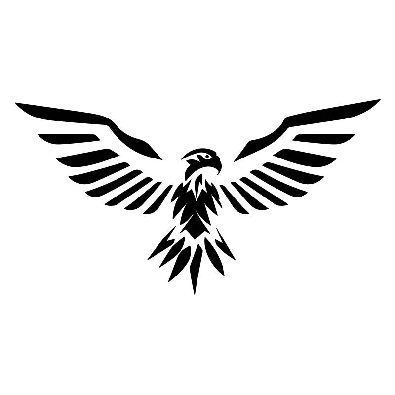 stylized eagle opening its wings in front