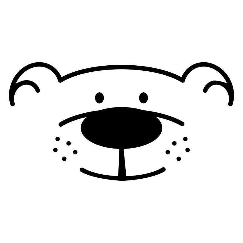 Funny bear head with black nose