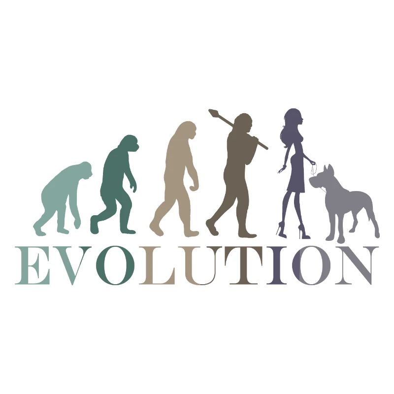 Evolution Deutsche Dogge Weiblich Retro Minimalismus