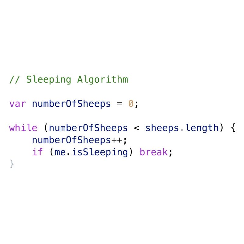 Programmierer Code Schäfchen zählen Logik