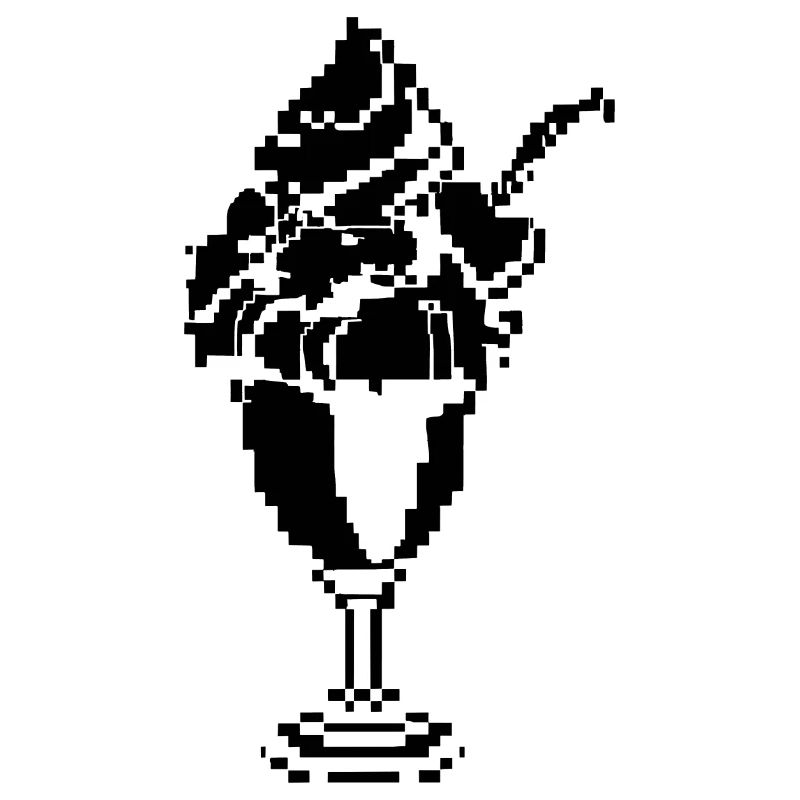 Sundae à la crème glacée pixels