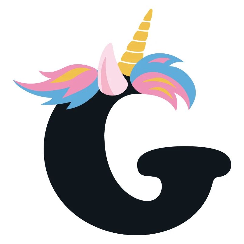 Einhorn-Buchstabe Regenbogenstyle "G" | be unique