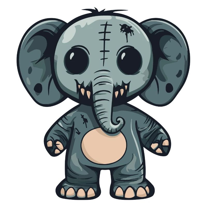 Elephant Halloween Comic Funny