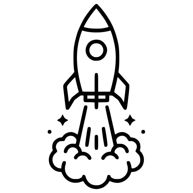 Icône spatiale de lancement de fusée
