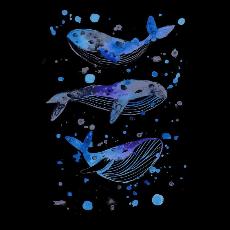 Trois baleines dans la mer sous l & # 39; eau