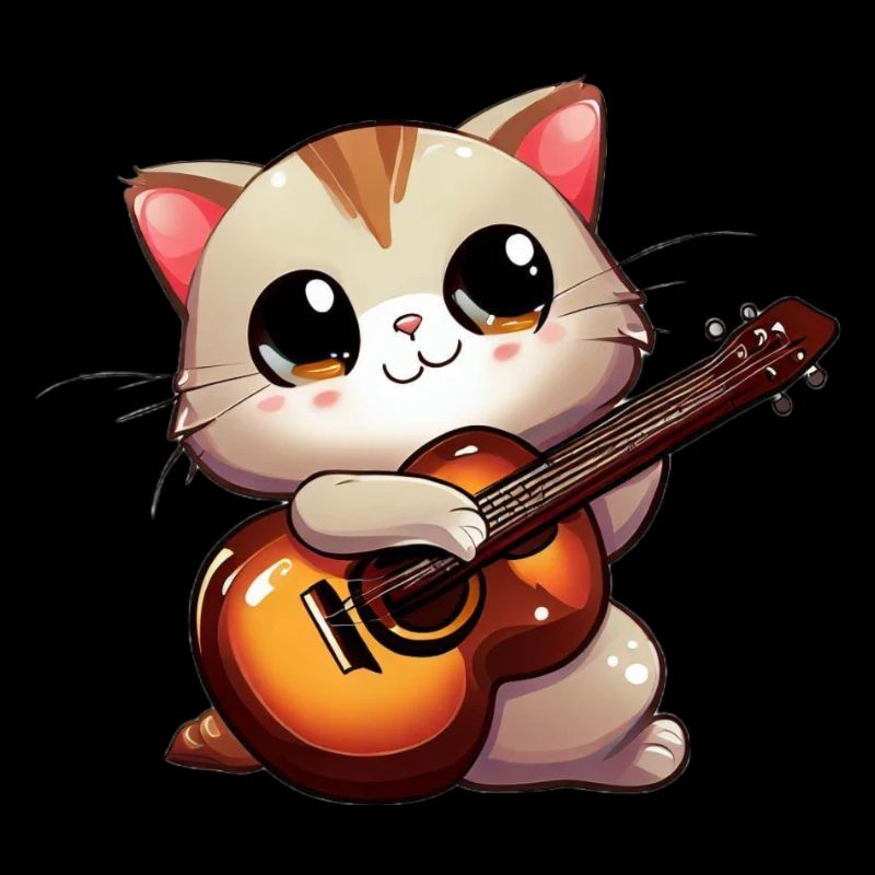 Cat with guitar