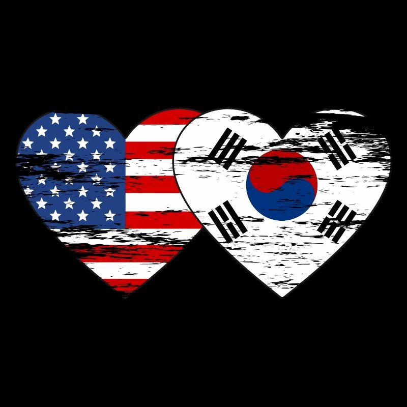 Cœur de drapeau de la Corée du Sud utilisé