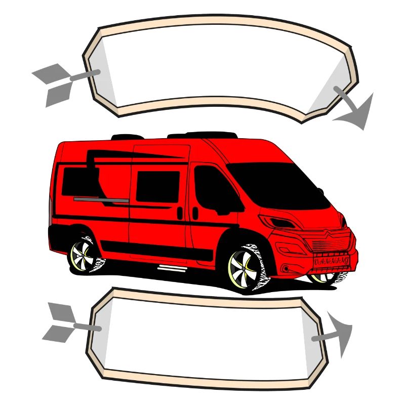 Van RT mit leerem Banner Pfeil