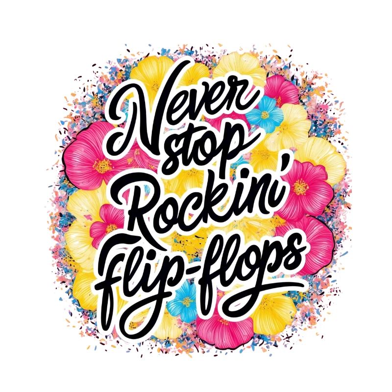 Never Stop Rockin' Flip-Flops Design
