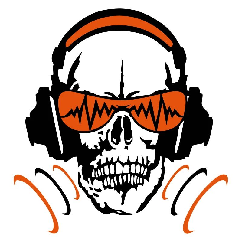 Kopfhörer Equalizer DJ Schädel Kopf Schädel 4