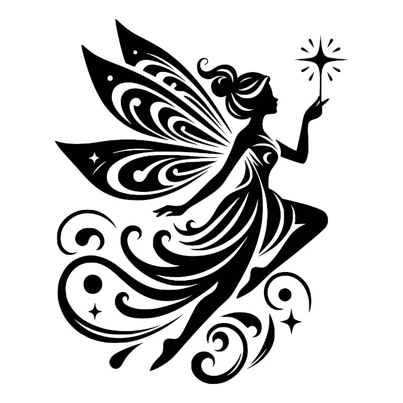 Märchenhafte Fee mit magischer Silhouette