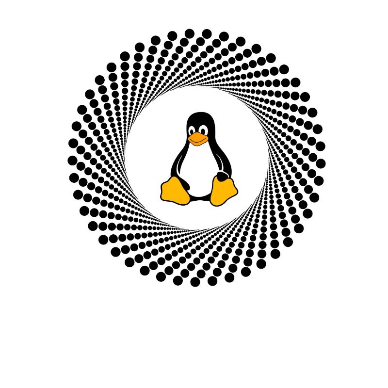 Computer System Penguin Nerd pc inside Program lo