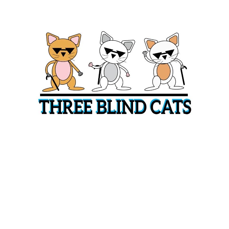 Trois chats aveugles - idée de cadeau de conception de chat