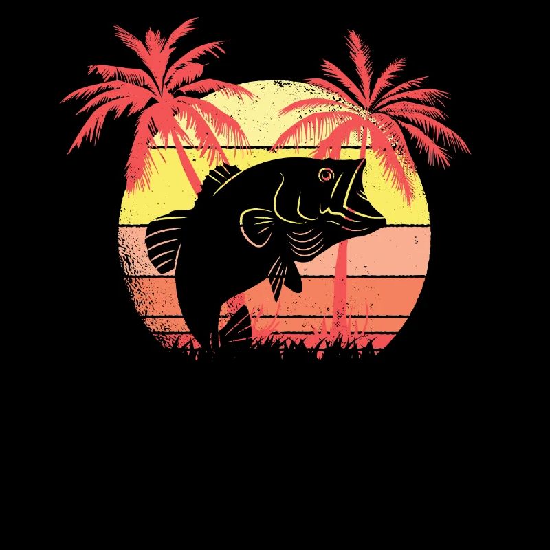 Fish Jumping Summer Sunset 80s Palm