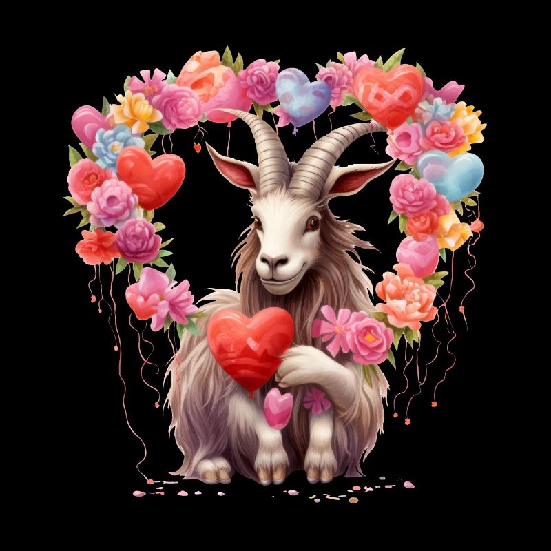 Cornes de coeur de chèvre Saint-Valentin ferme Fun T Shirt