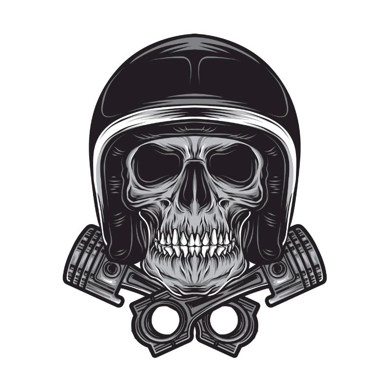 Motorcycle helmet skeleton! Gift idea motorcycle