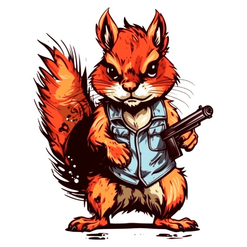 Squirrel as an armed mercenary