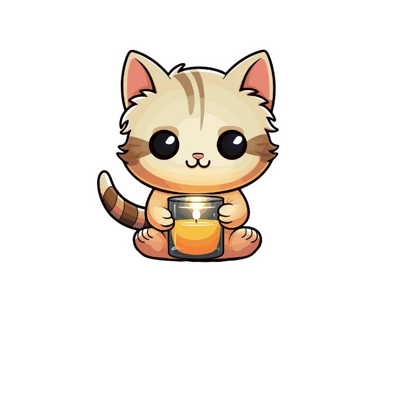 Chat mignon avec une bougie
