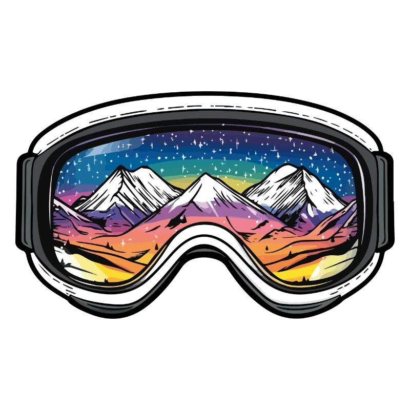 Ski Goggles Symbol Mountains Slope