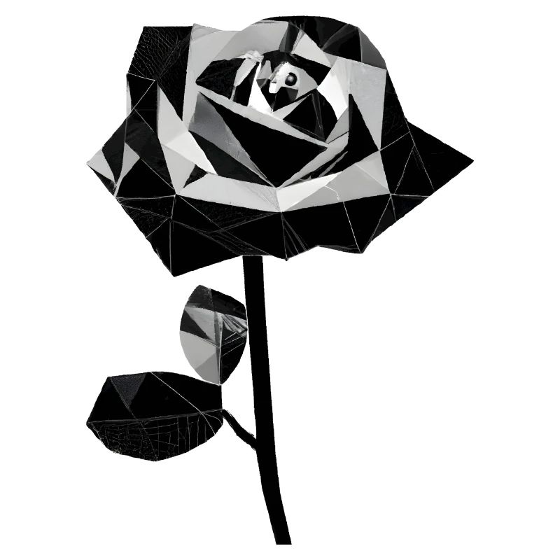 Polygone schwarze Rose