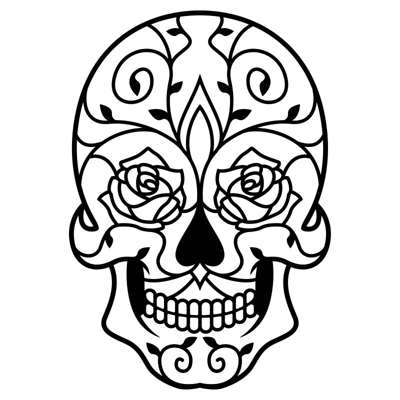 Skull with tendrils