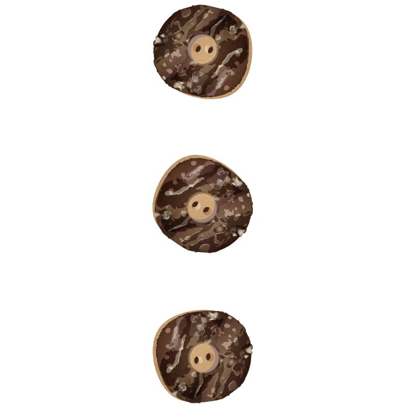three rustic buttons in staghorn look