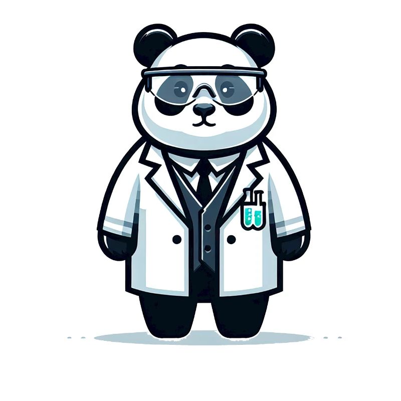 Mignon panda scientifique