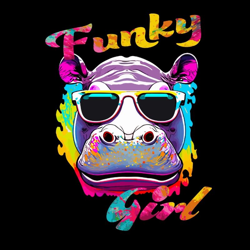 Funky Mädchen Nilpferd